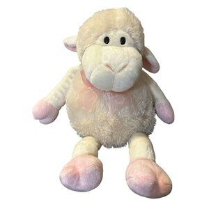 Golden Bear Co. 14" Ultra Soft Plush Lamb With Pink Accents & Bow